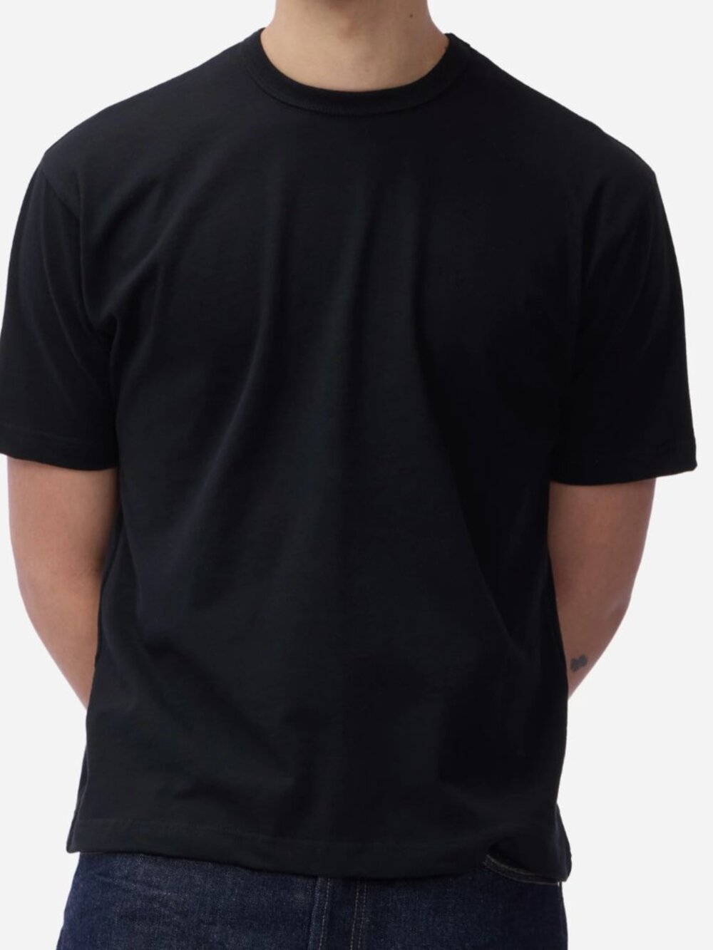 3sixteen-Heavyweight Boxy T-shirt Black Crewneck (Set of 2)-Size Medium